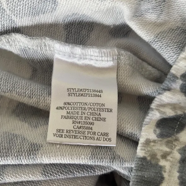 Z Supply Grey Leopard Print Joggers French Terry Sweatpants XS‎ Athleisure - Image 4