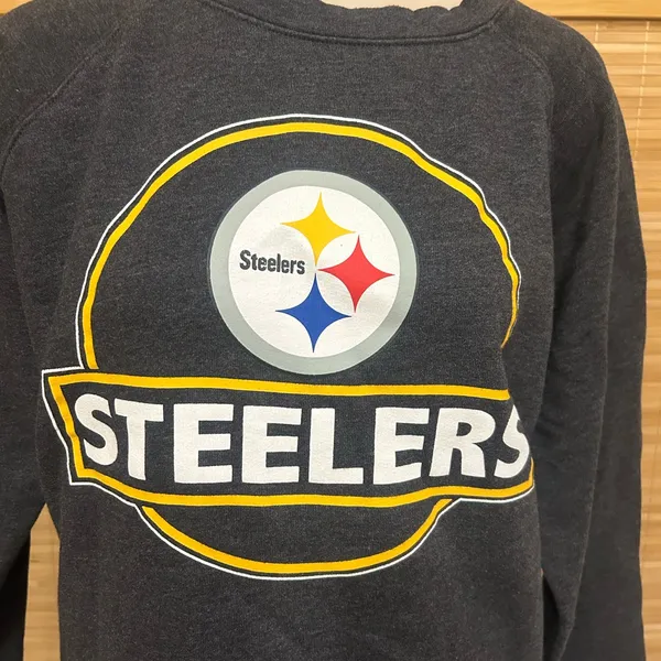 Pittsburgh Steelers dark gray sweatshirt NFL Team Apparel woman’s large - Image 2
