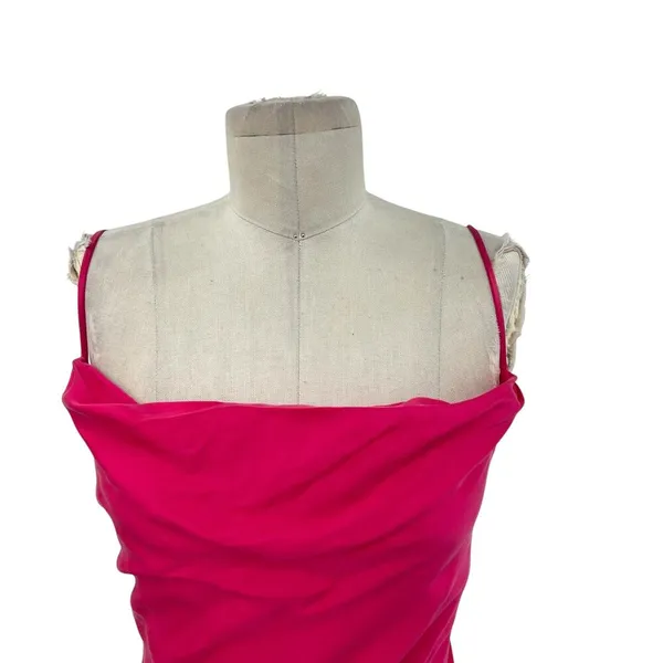Lovers and Friends Noah‎ Wrap Dress Slip Sleeveless Satin Hot Pink Size Small - Image 4
