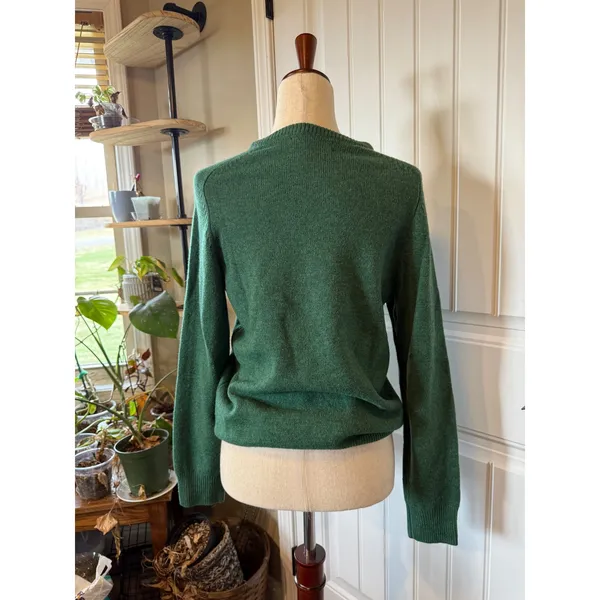J Crew Green Lambswool Crewneck Pullover Sweater Size‎ S - Image 6