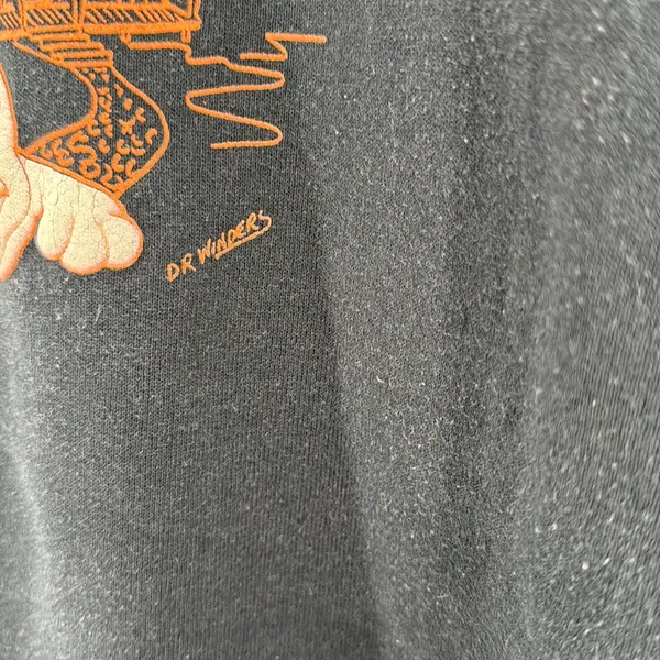 Dr Winders puff graphic Halloween vintage Fruit of the Loom Black Sweatshirt XL - Image 6