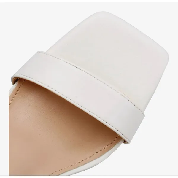 NEW High Heel Wedding Pearl Open Square Toe Block Bow Bridal Shoes 9.5 - Image 3