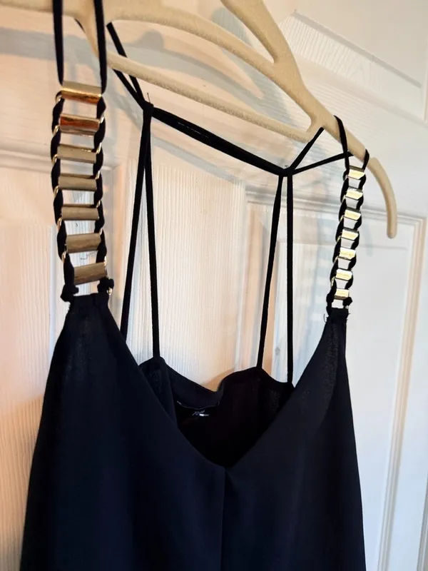Black Silver Metal Embelishment Tank - Image 2