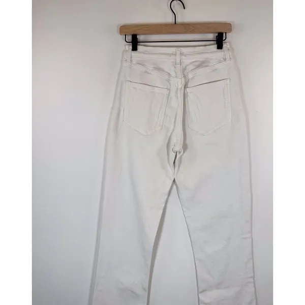 AGOLDE Womens Jeans White Riley High Rise Straight Crop Denim Button Fly Size 27 - Image 10