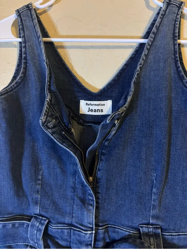 Reformation Denim Jumpsuit - Image 3