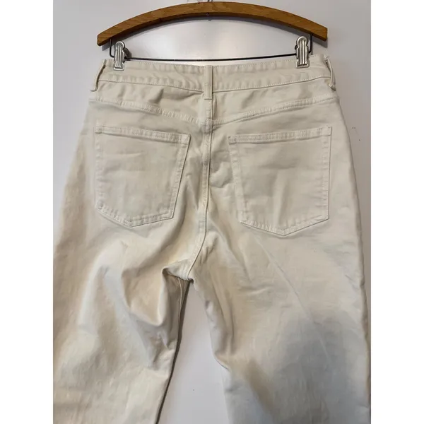 H&M Women's Straight Jeans US 10 Off White Denim‎ Classic Casual - Image 4