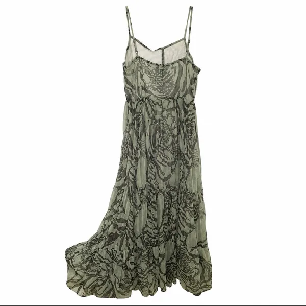AKIRA Olive Sage Printed Spaghetti-Strap Maxi Dress - Image 5