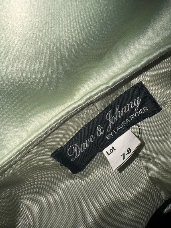 Vintage Y2K Dave & Johnny Laura Ryner Sage Green Satin Skirt Set Size 7-8 - Image 10
