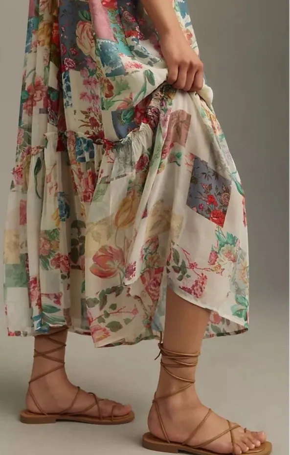 Anthropologie Dress Floral Maxi Boho Paisley - Image 5