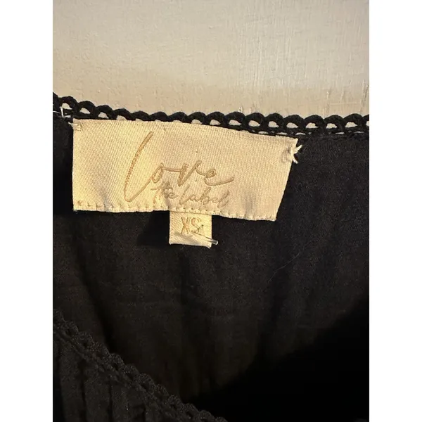 Anthropologie Love The Label Black Flocked Lace Crochet Tiered Cotton Maxi Sz XS - Image 11