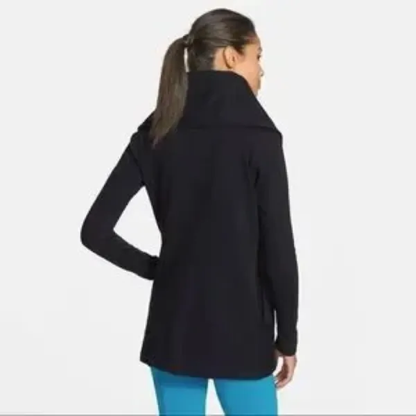 Beyond Yoga Black Fleece Jacket Womens S Shawl Collar Open Drape Cardigan Coat - Image 4