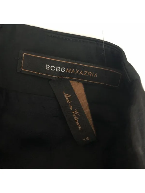 BCBG Max Azria Black Mini Skirt XS Cotton Blend Back Zip - Image 3