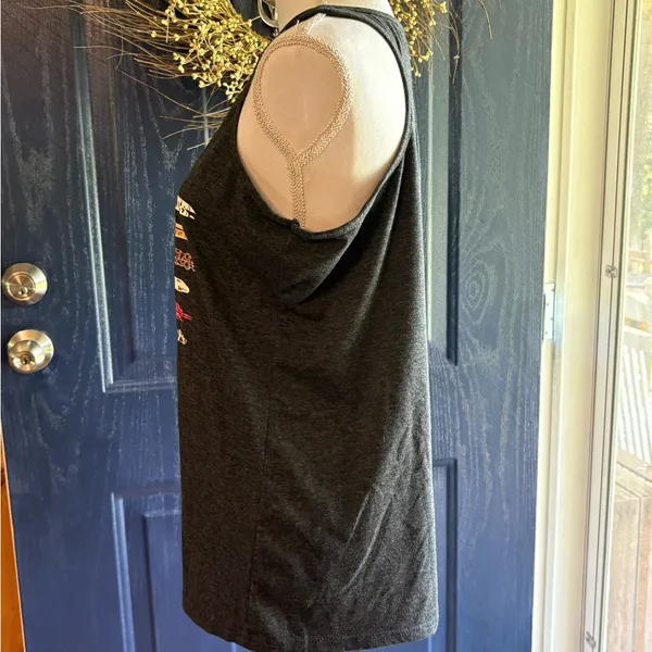 Women's Black Graphic Flag Tank Top size L Gray Size L - Image 3
