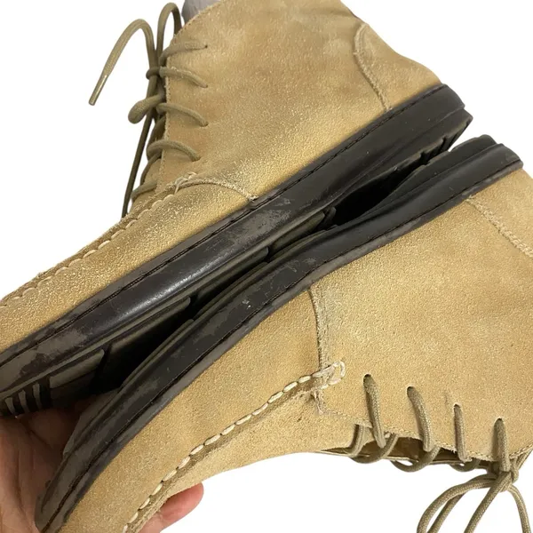 Lands End Womens‎ 9.5 B Camel Brown Suede Lace Up Moc Toe Chukka Ankle Boots - Image 12