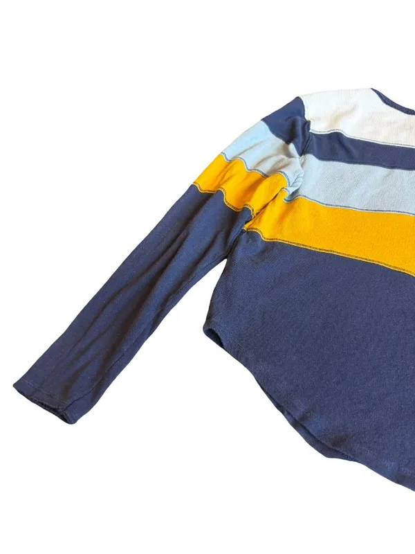Free People Movement Navy Mustard Colorblock Long Top Shirt Swing Medium Women's - Image 9