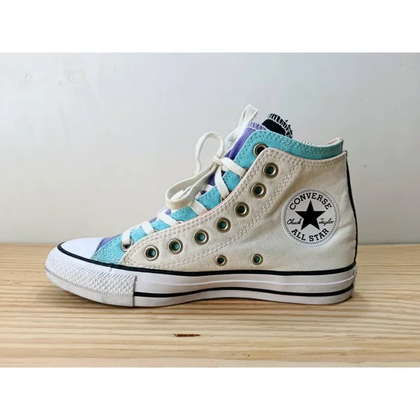 Converse Chuck Taylor All Star Double Upper Hi Top White Multi 167416F Size W7/M - Image 5