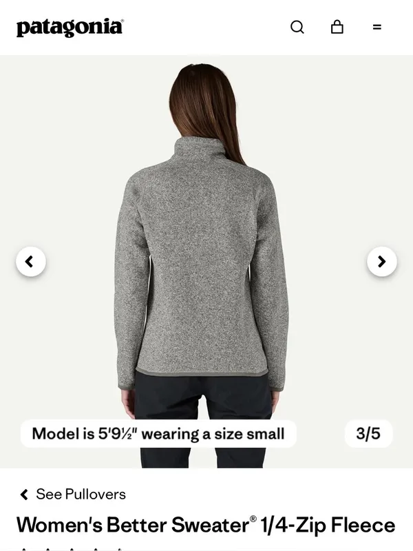 Patagonia Heather Gray 1/4-Zip Women's Sweater Fleece - Image 2