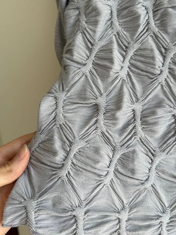 See You Monday Honeycomb Stretch Long Sleeve Top, Light Grey, Size Large - Image 10