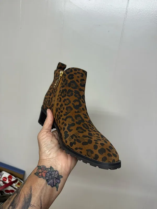 Blondo Leopard Print Ankle Booties in Brown and Black - Image 11