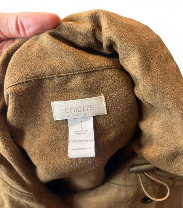 Chico's Women's Tan Suede Jacket Size 1 #suede #outerwear - Image 4