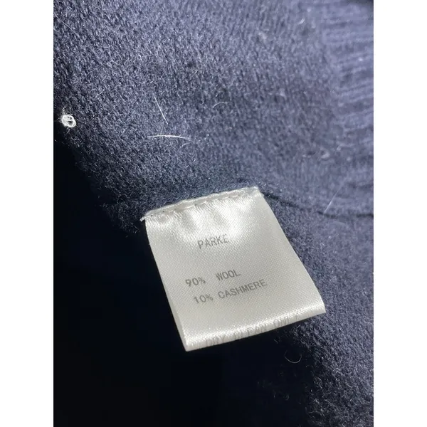 Parke Womens Navy Blue Wool Cashmere Long Sleeve Crew Neck Sweater Top Size L/XL - Image 6