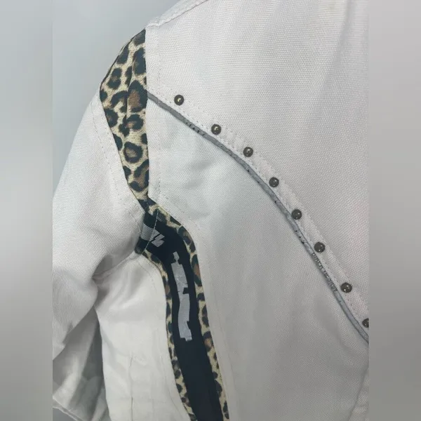 Biker USA design jacket size‎ small white with jaguar print - Image 6