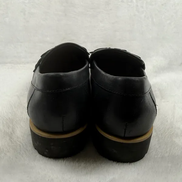 Kate Spade Karisa Black Leather Floral Studded Loafers Womens 5.5M Slip On Shoes - Image 5