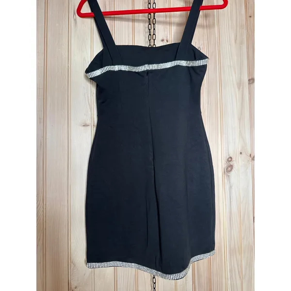 NWT Lulus Glowing Allure Black Rhinestone Sleeveless Bodycon Mini Dress Party S - Image 6