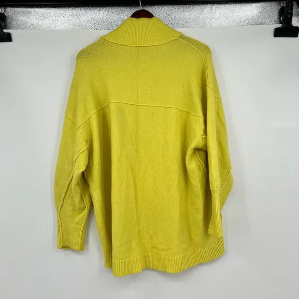 FREE PEOPLE Afterglow Lime Yellow Mock Neck oversized Sweater Top Size small - Image 6