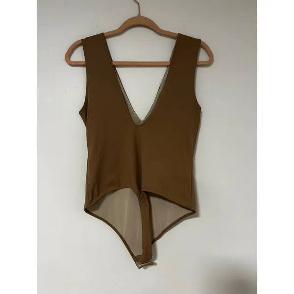 Intimately Free People Womens Brown Deep V-Neck Sleeveless Bodysuit Size M - Image 5