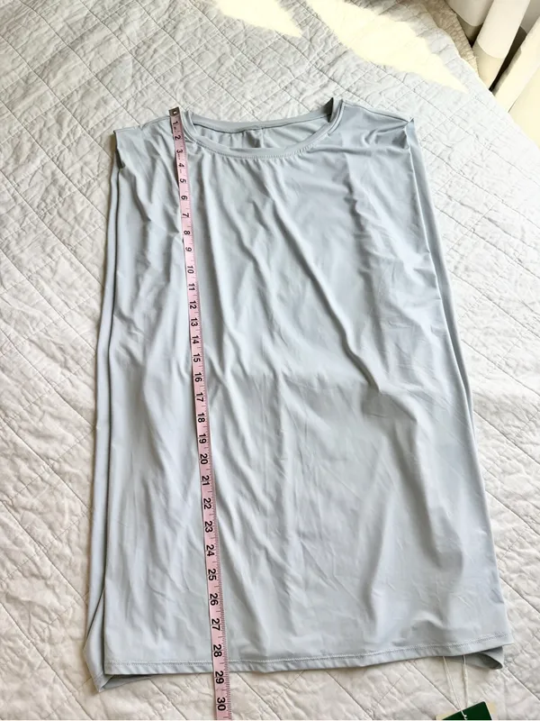 Halara Plus Size Round Neck Cool Touch Yoga Tank Top Frost Veil Grey 2X NWT - Image 7