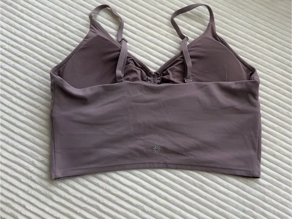 Athleta Dusty Mauve Cutout Back Active Crop Tank Top L - Image 3