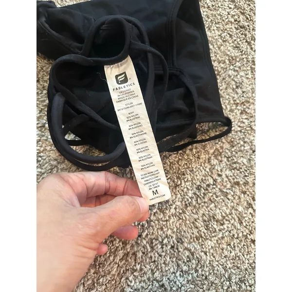 Fabletics Womens Black Strappy Cage Back Sports‎ Bra BA1513296-0001-17040 Medium - Image 3