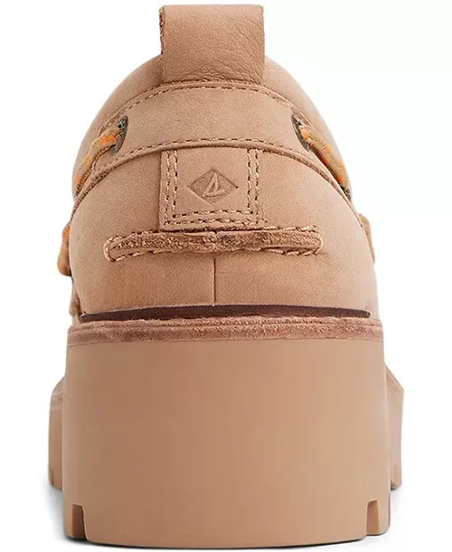 Sperry AO 2-Eye Lug Boat Shoes Tan Bronzer Women’s Size 9.5 Platform Leather - Image 3