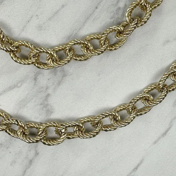 Tassel Gold Tone Chain Link Belt Extra Small/Small (XS/S) ✨ - Image 3