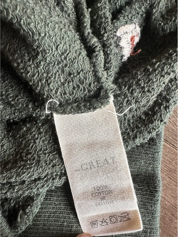 THE GREAT. The College Crewneck Sweatshirt Olive Floral Embroidered Women’s 0 XS - Image 9