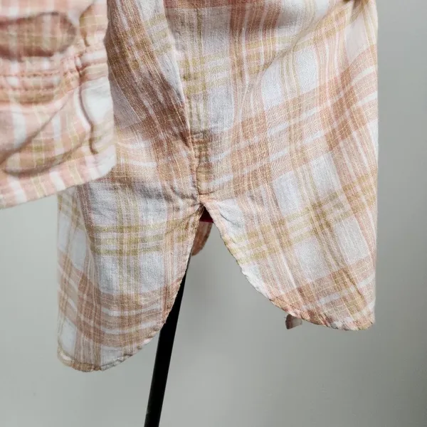 American Eagle Linen Blend Oversized Plaid Shirt - Image 13