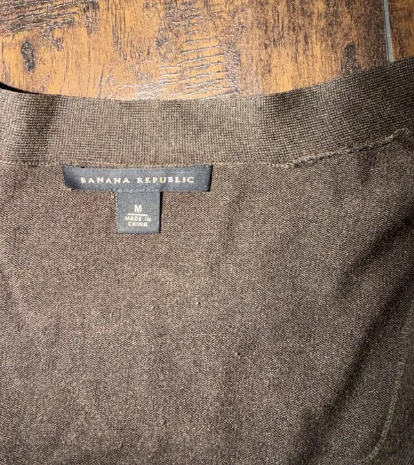 Banana Republic Sweater Women’s Medium Brown Long Sleeve Cardigan - Image 3