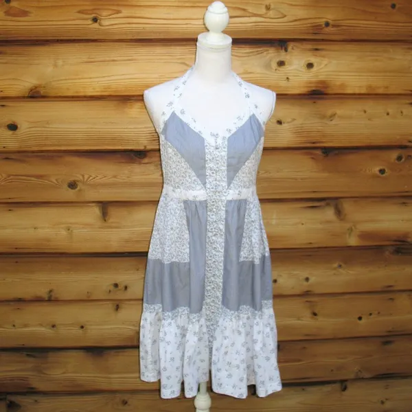 La Vie Rebecca Taylor Floral Halter Cotton Dress - Image 3