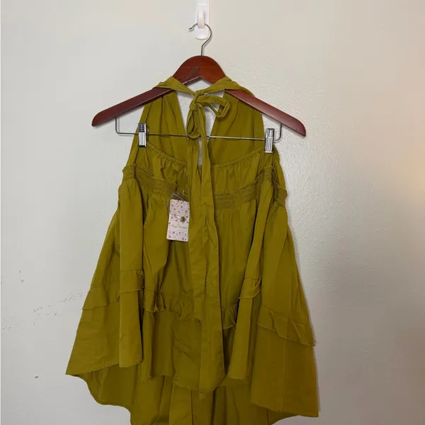 Free People Dirty Olive Sail Away Halter Tunic Mini‎ Dress - Image 4