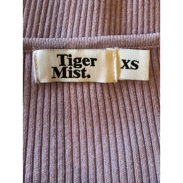 Tiger Mist Sweater Women XS Purple Ribbed Knit Monica Cardigan Sexy‎ Preppy - Image 9