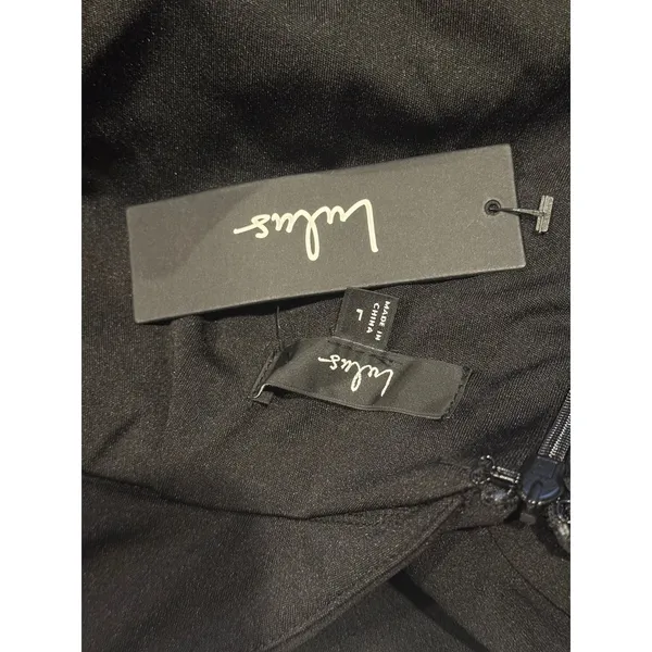 NWT Lulus Elegant Grace Sleeveless Tiered Halter High-Low Maxi Dress L Black - Image 9