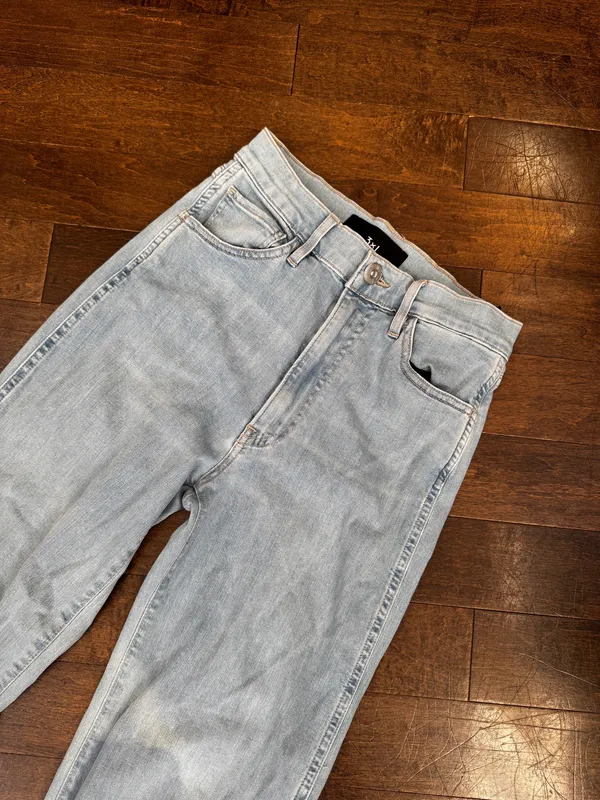 Saks 3x1 NYC light wash side slit flare high waisted stretch jeans - Image 5