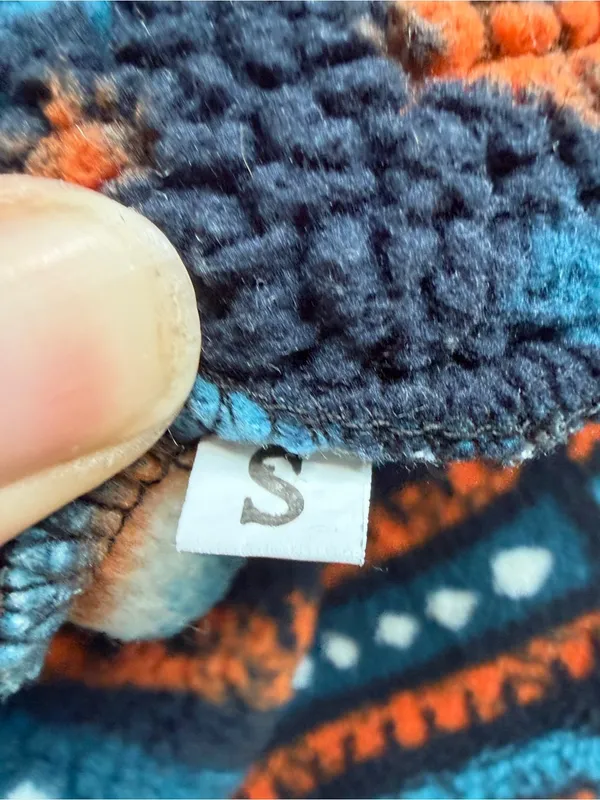 Women's western Teal and Orange Patterned Fleece Quarter-Zip Sweater size small - Image 5