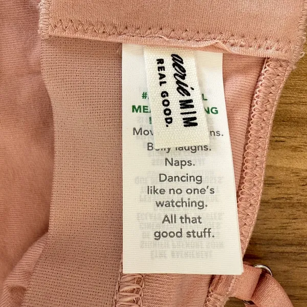 NWT AERIE Sz M Square Neck Strappy Lace Up Unlined Adjustable Bra Ballerina Pink - Image 5