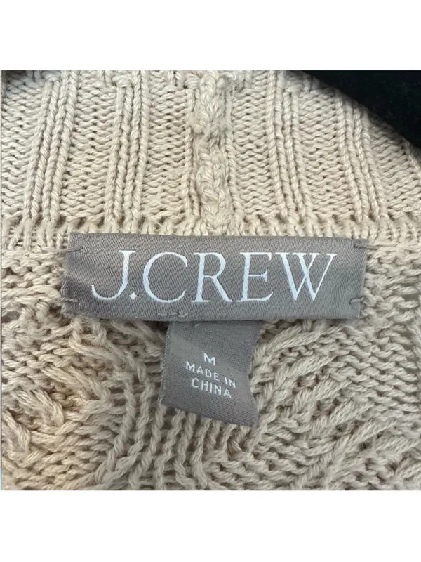 J. Crew Cableknit Chunky Fishermans Button Front Cardigan Sweater Womens Medium - Image 6