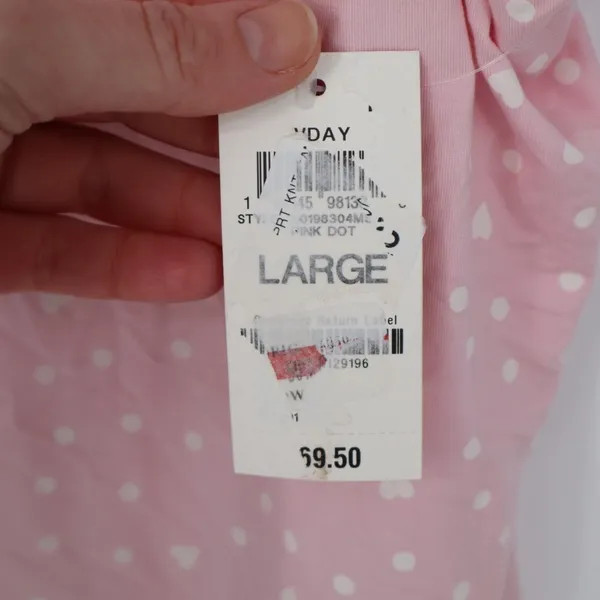 State Of Day Intimates Cami Top Womens L Pink Polka Dot Spaghetti Strap V-Neck - Image 6