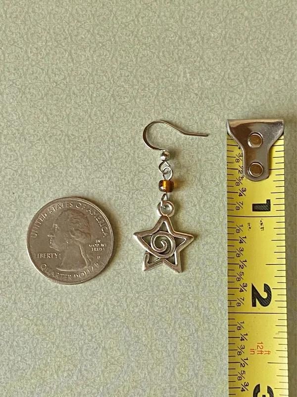 Handmade funky grunge y2k swirl star dangle earrings 🌙🌀 - Image 7