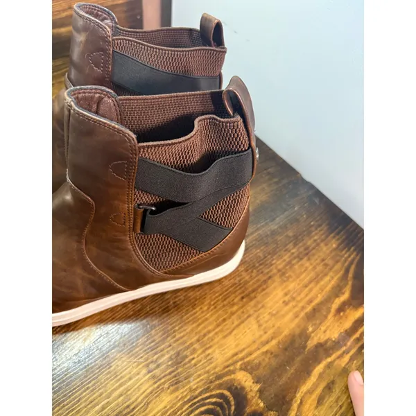Yellow box Brown Sneaker Booties Size 9 - Image 4