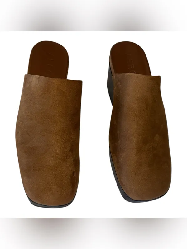 NEW Aerosoles Slip-On Clogs - Chata In Color: Tobacco Suede 9.5 - Image 2
